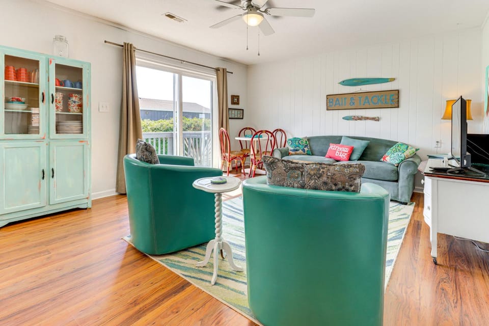 Oak Island Condo w/ Ocean View: Steps to Beach! House in Oak Island