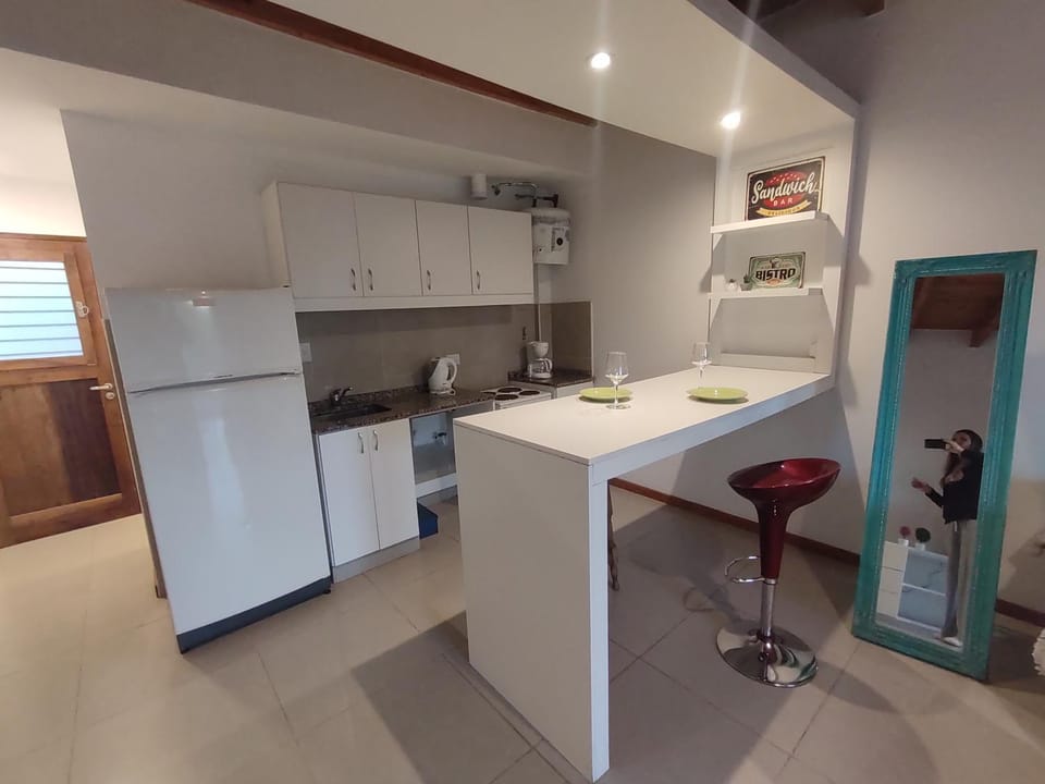 Kitchen or kitchenette, oven