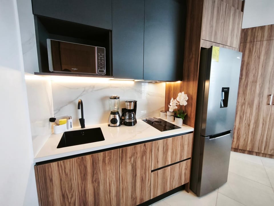Kitchen or kitchenette, minibar