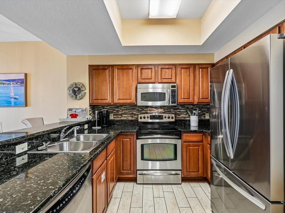 Kitchen or kitchenette, microwave, oven, stove, kitchen