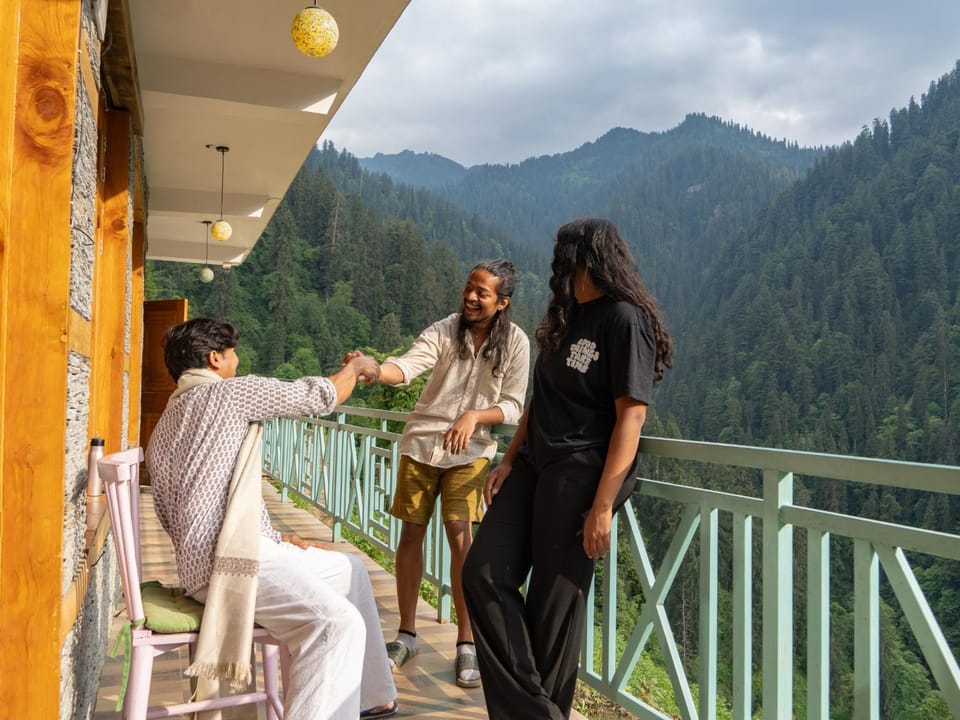 Day, People, View (from property/room), Balcony/Terrace, Mountain view, group of guests