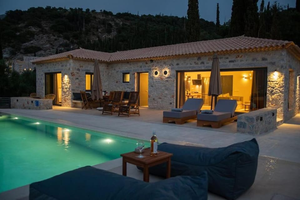 Night, Pool view, Swimming pool