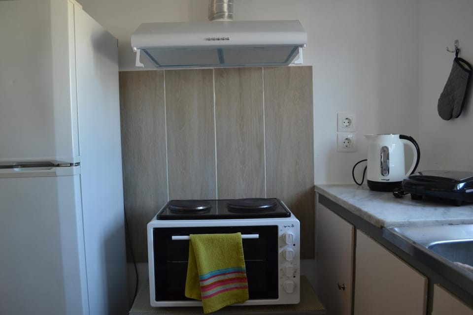 Kitchen or kitchenette, oven