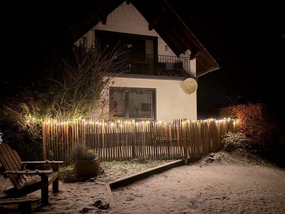 Property building, Night, Winter