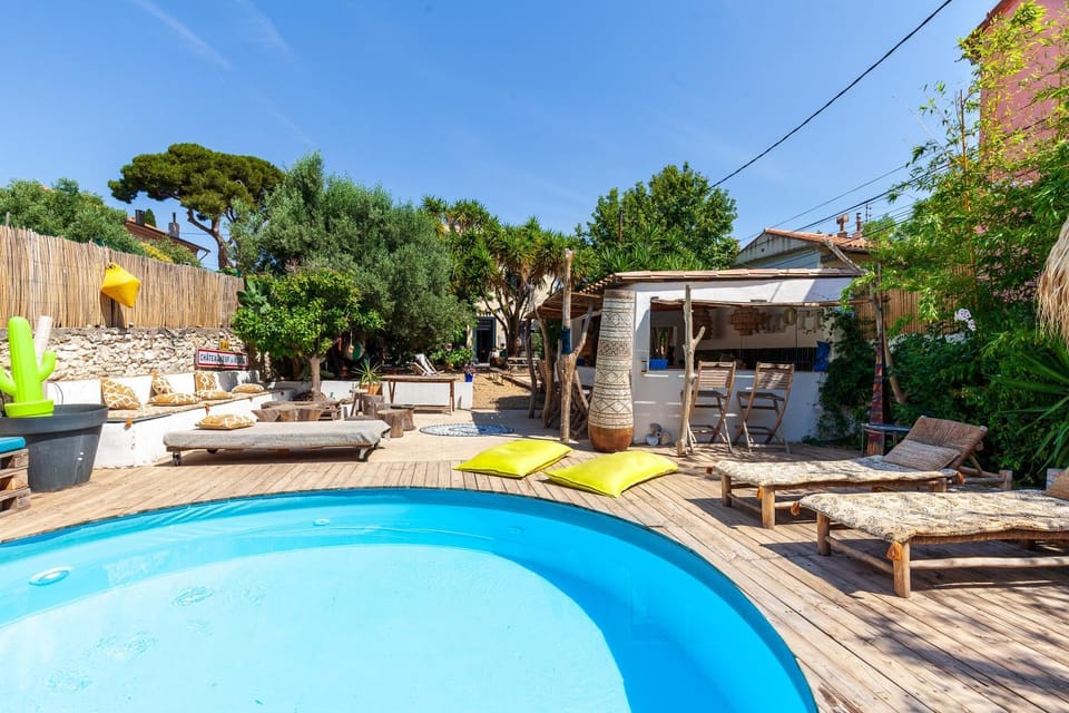 Property building, Living room, Swimming pool