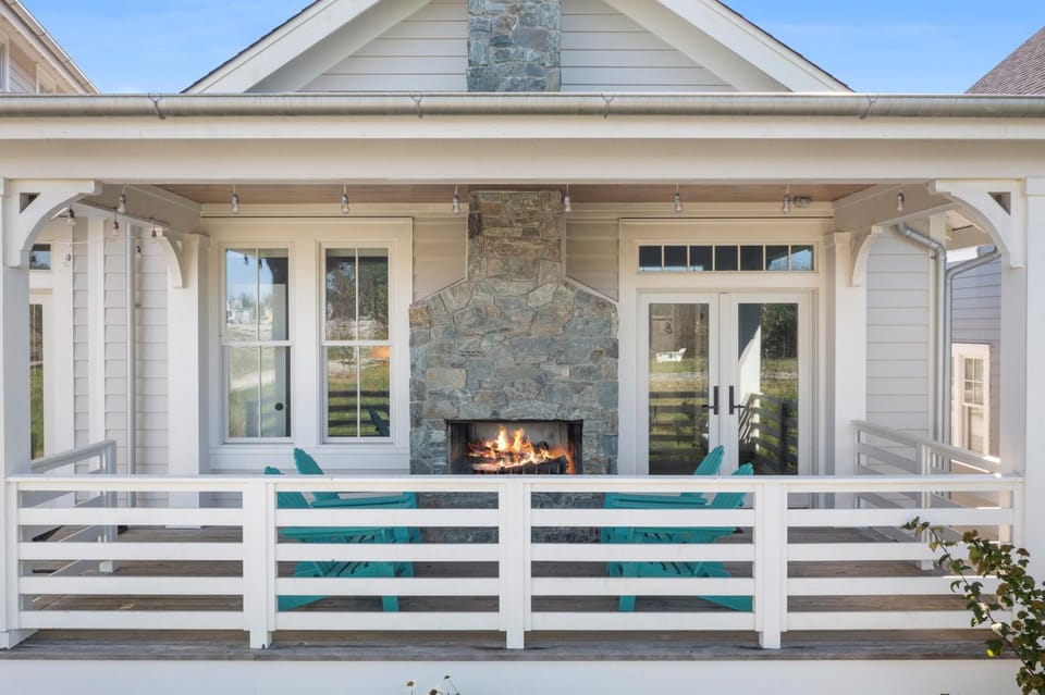 Property building, fireplace