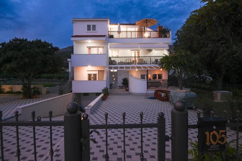 Property building, Night, Garden, Garden view