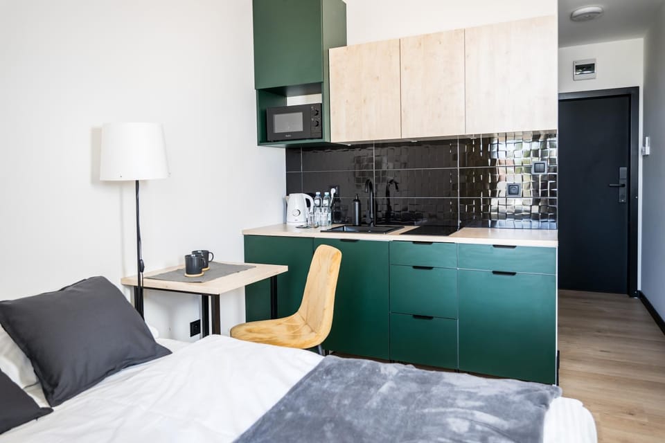 Bed, Kitchen or kitchenette, Photo of the whole room, Dining area, Bedroom, stove
