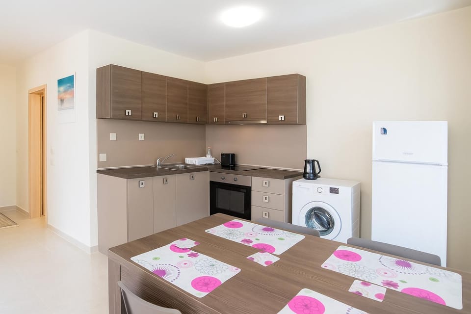 Kitchen or kitchenette, Dining area, oven, washing machine