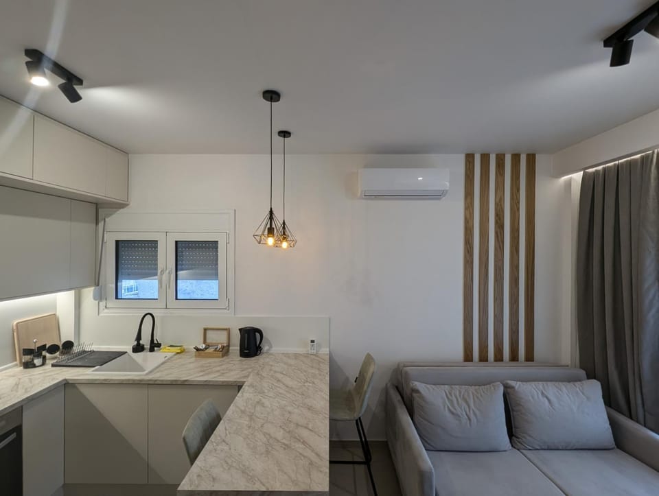 Living room, kitchen