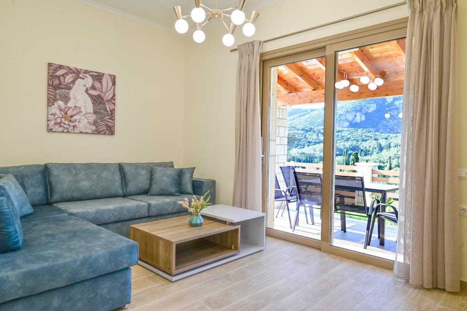 Living room, Seating area, Mountain view