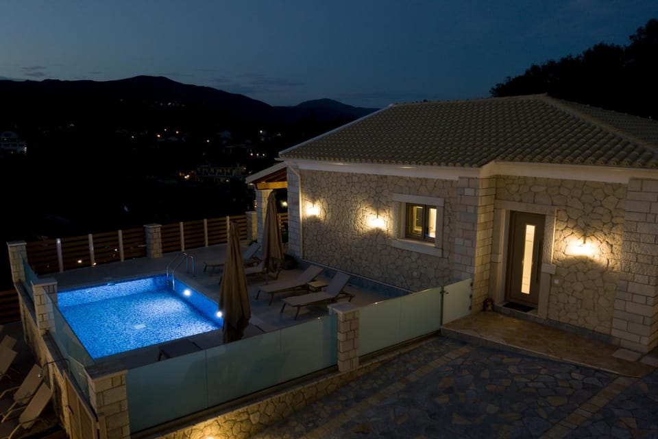 Night, Mountain view, Pool view, Swimming pool