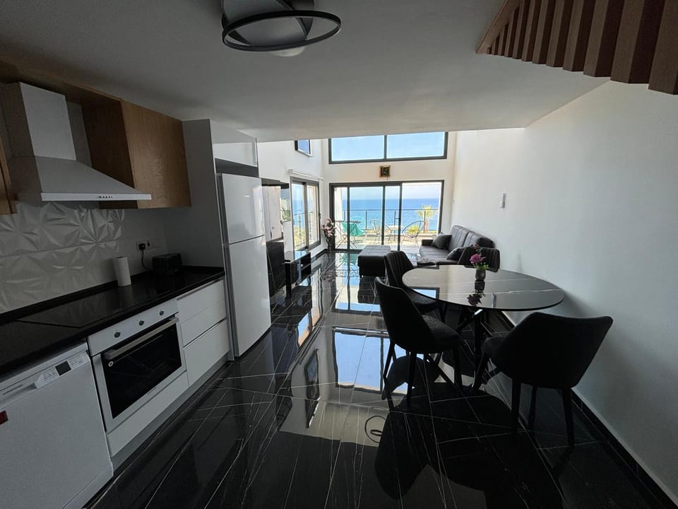 Kitchen or kitchenette, Dining area, dishwasher, stove, toaster