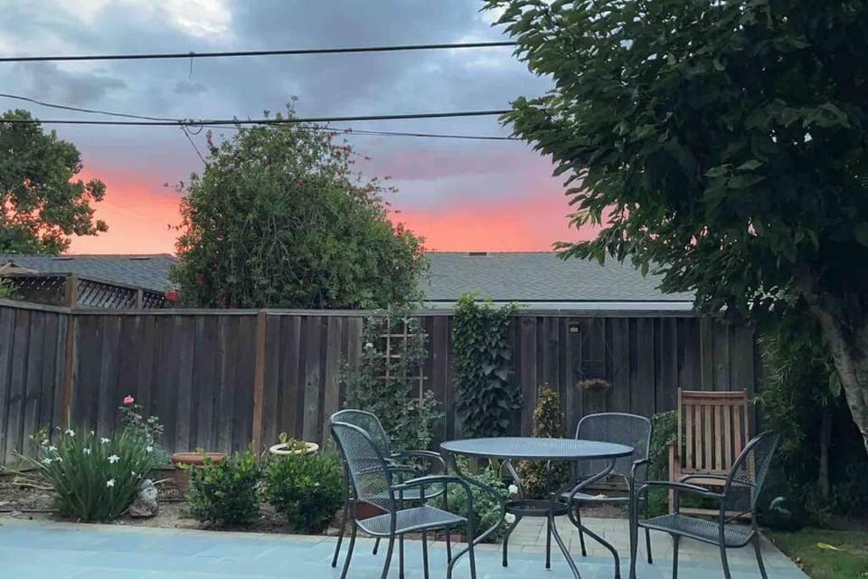 Patio, Garden, Garden view, Sunset