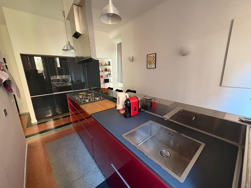 Kitchen or kitchenette, dishwasher, stove