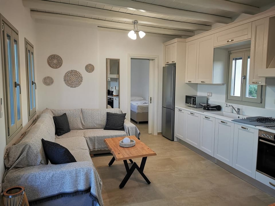Kitchen or kitchenette, Living room, Seating area