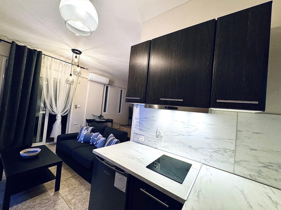 TV and multimedia, Kitchen or kitchenette, Living room, Photo of the whole room, Seating area, Dining area, stove