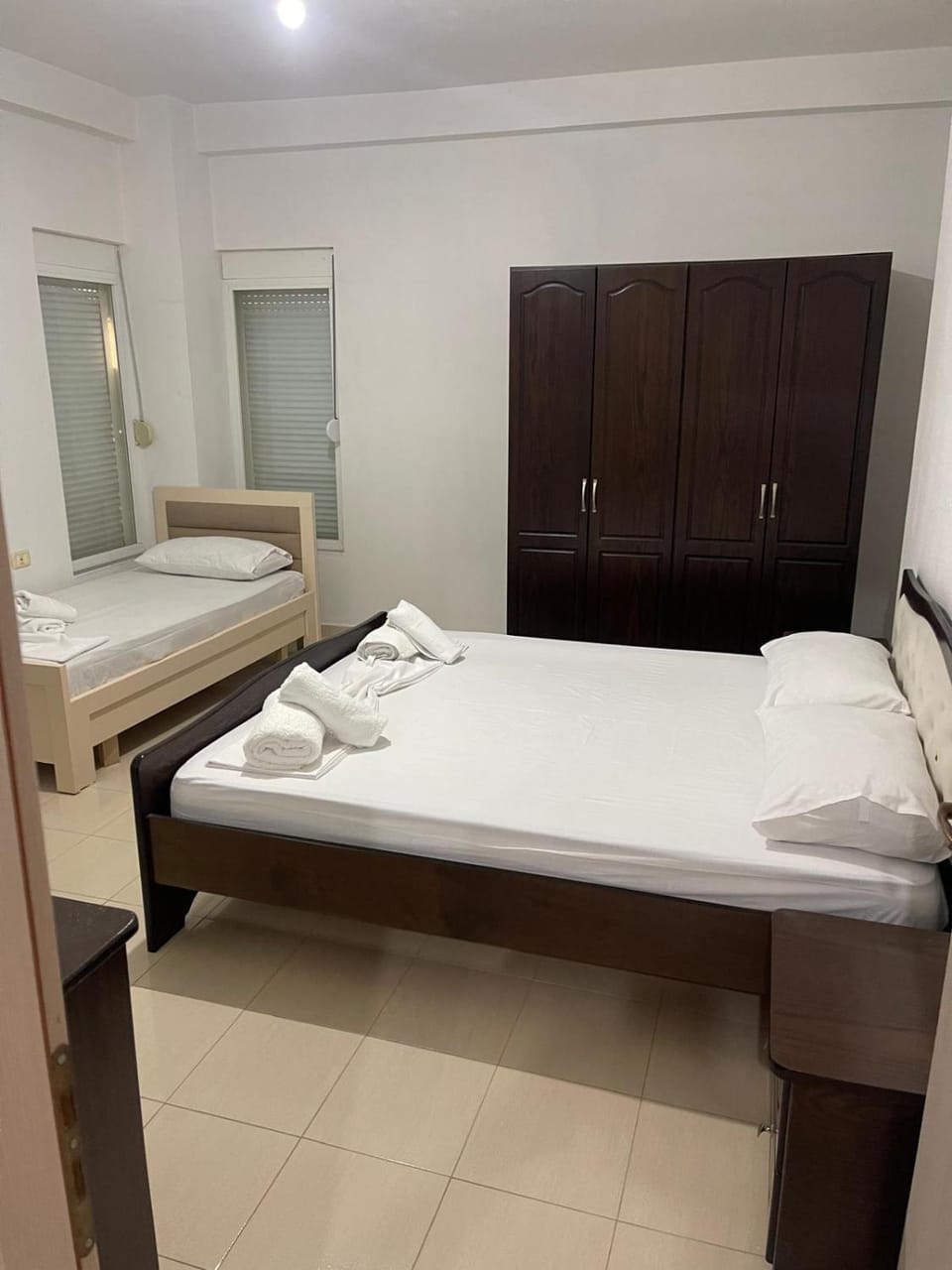 Bed, Photo of the whole room, Bedroom, towels, wardrobe