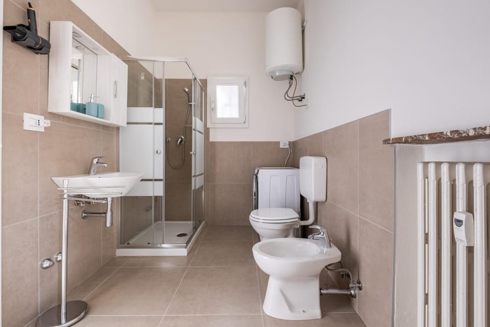 Shower, Toilet, Bathroom, bidet, hair dryier, washing machine, dryer