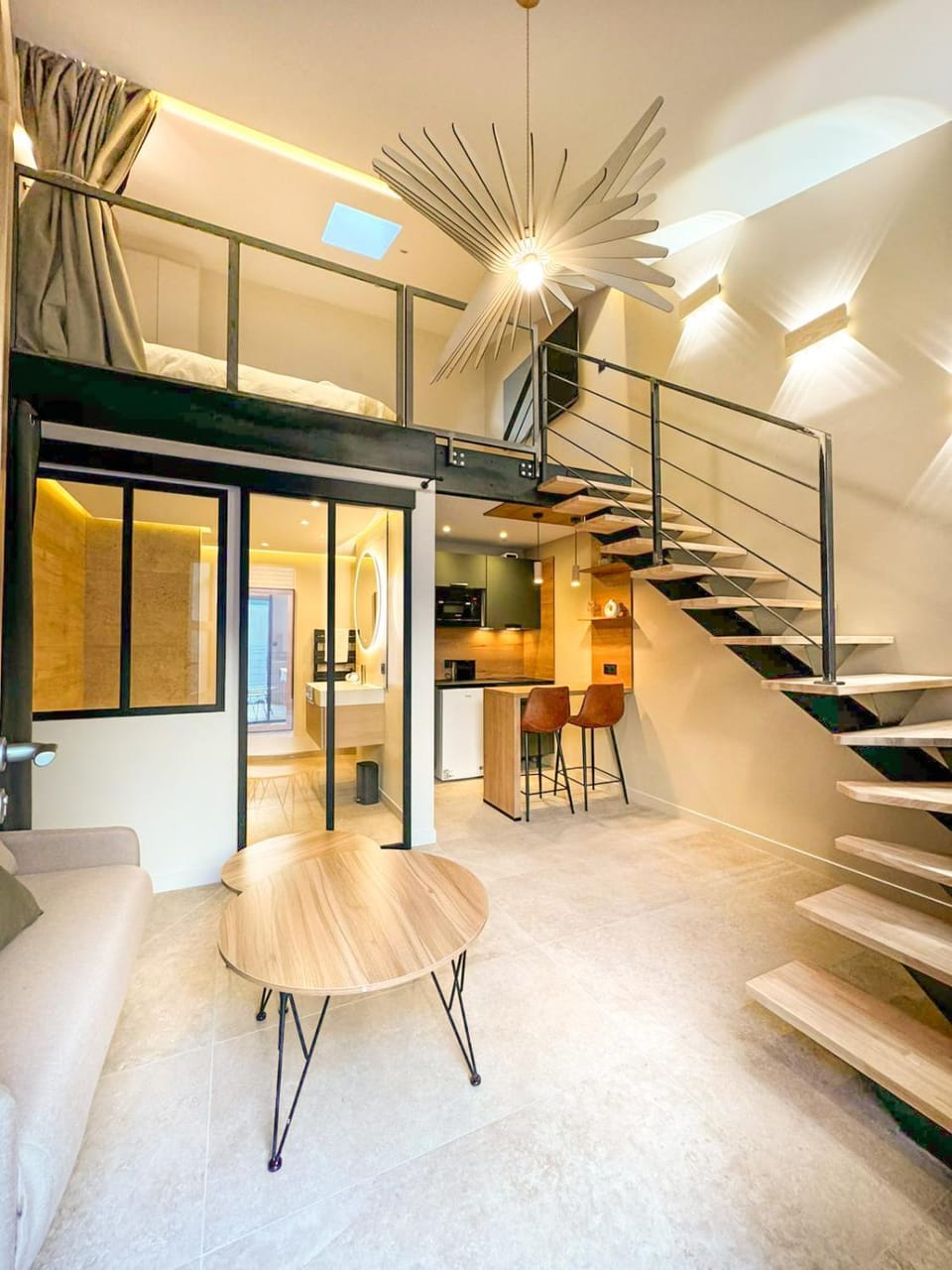 Kitchen or kitchenette, Living room, Dining area, Bedroom