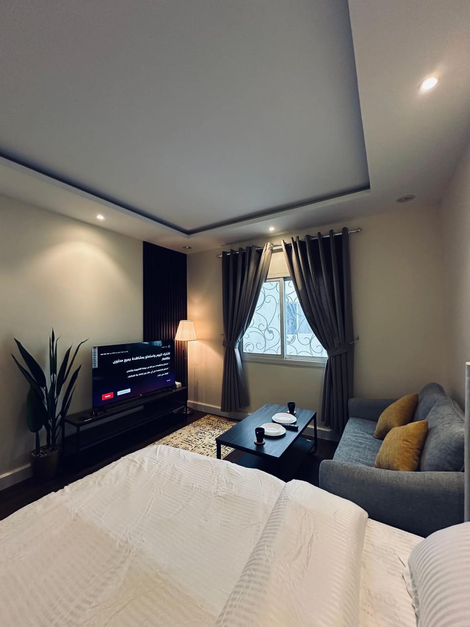 Communal lounge/ TV room, Bed, TV and multimedia, Living room, Photo of the whole room, Seating area, Evening entertainment, Bedroom
