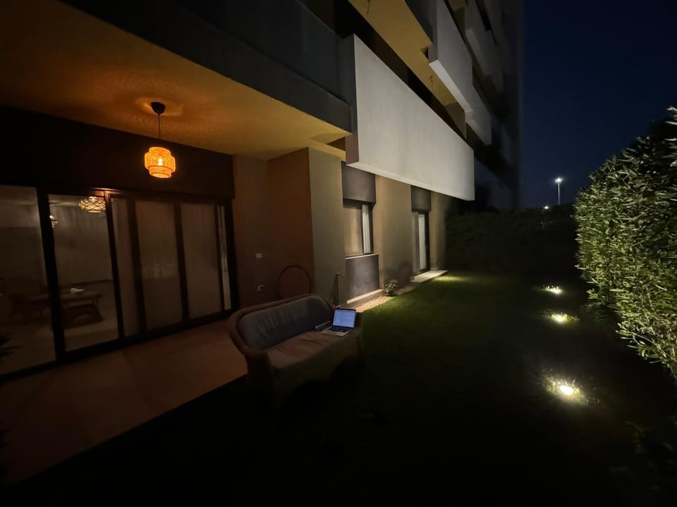 Patio, Night, Garden, Garden view