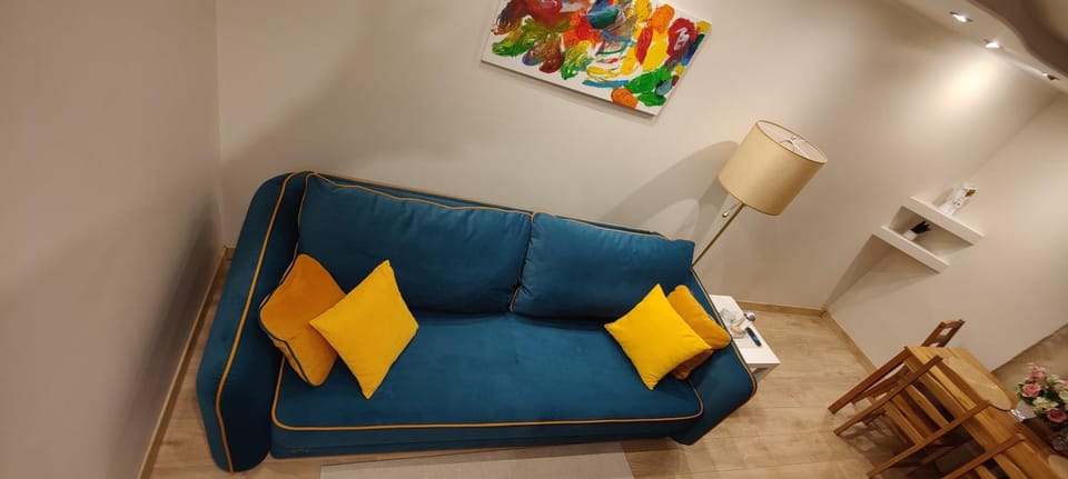 Bed, Living room, Seating area