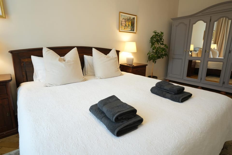 Bed, Photo of the whole room, Bedroom, towels, wardrobe