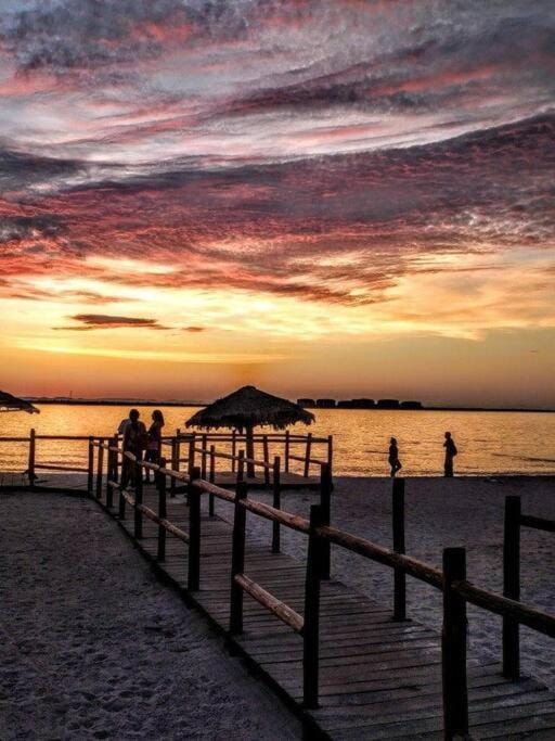 Nearby landmark, Natural landscape, Beach, Sunset