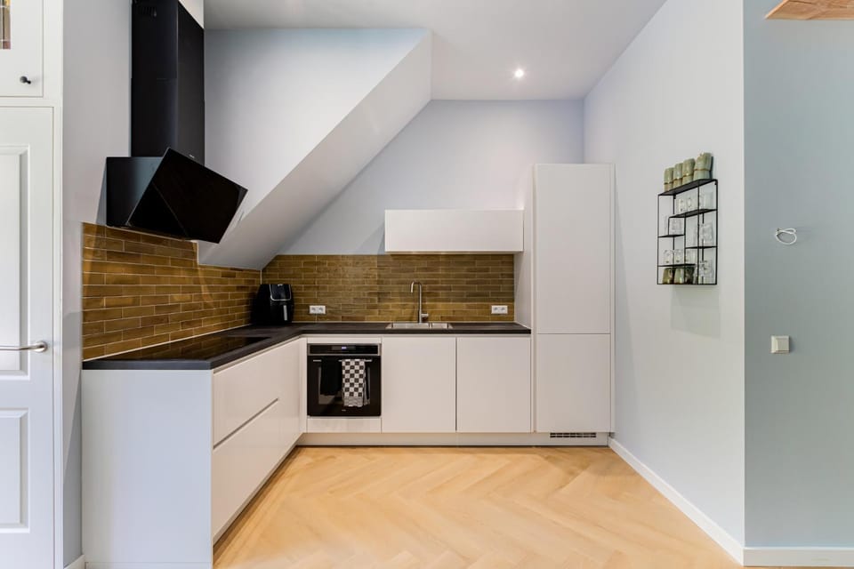 Kitchen or kitchenette, dishwasher, oven, stove, toaster