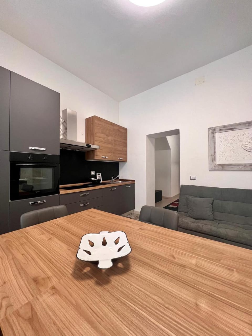 Kitchen or kitchenette, Living room, Dining area, stove