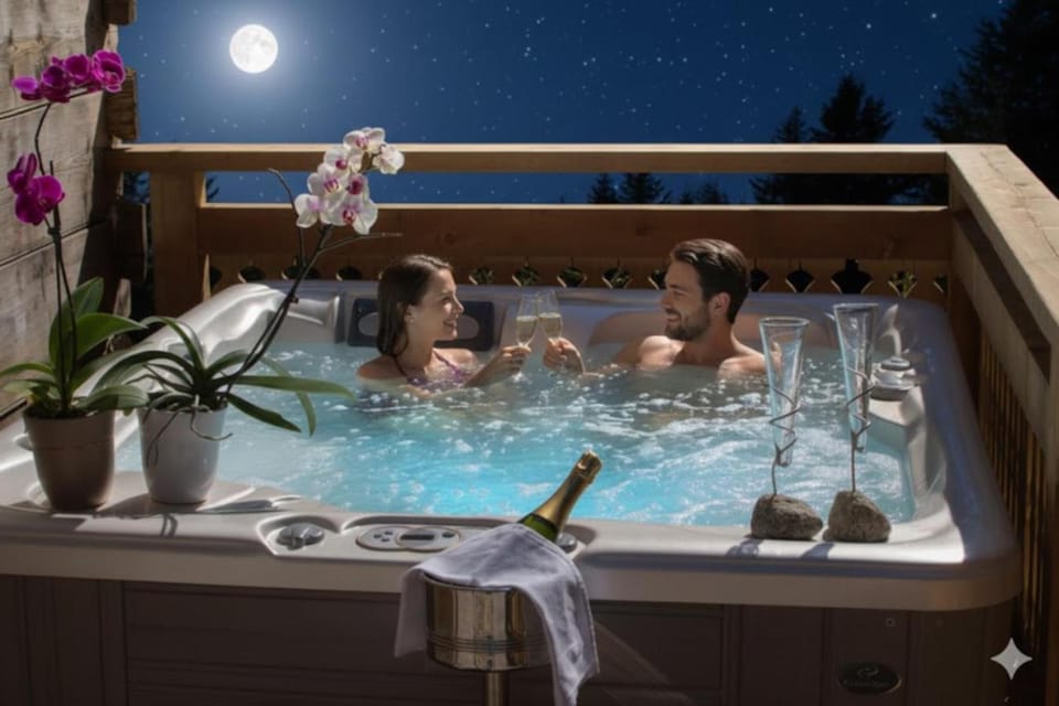 Night, People, Hot Tub, group of guests