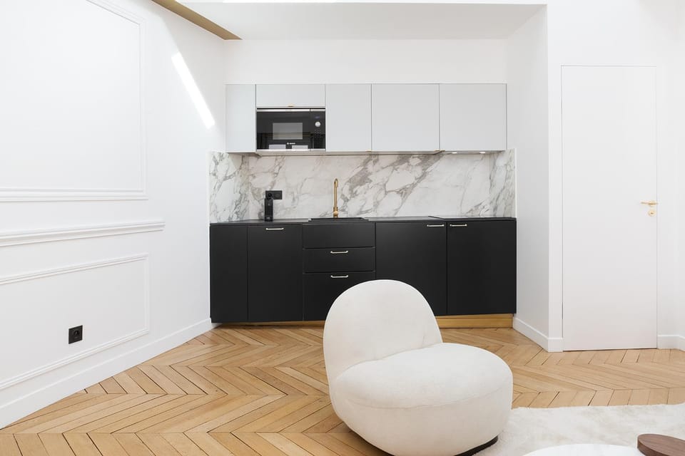 Kitchen or kitchenette, stove, toaster