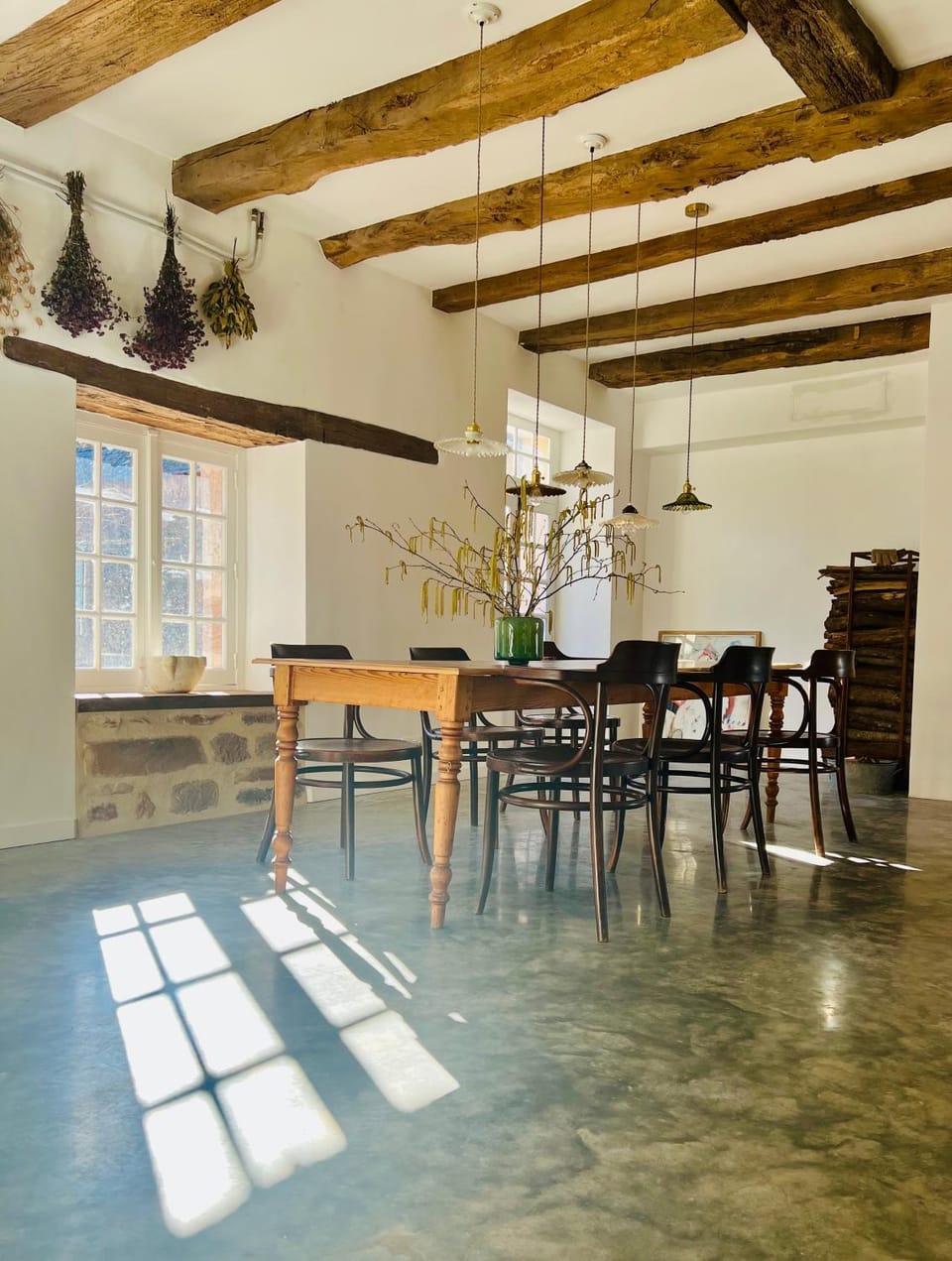 Property building, Living room, Dining area