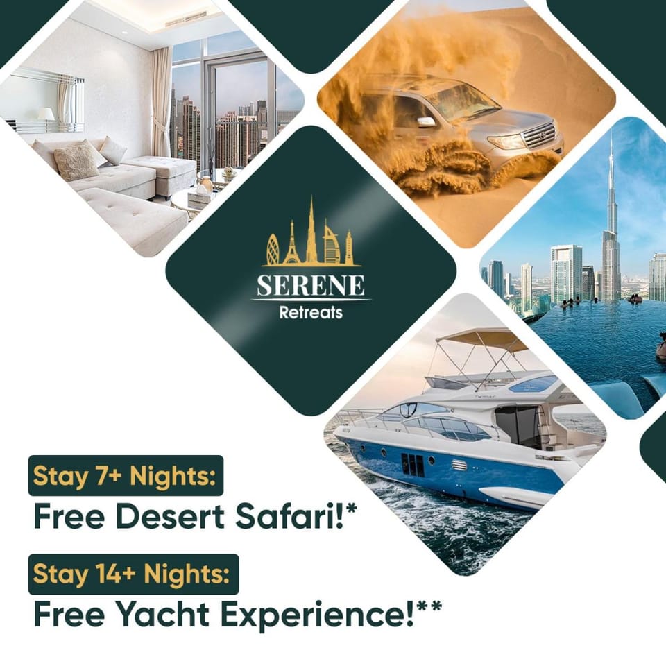 Serene Retreats Paramount 2 Bed Flat with Burj View Apartment in Dubai