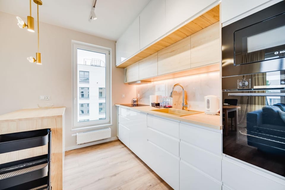 Kitchen or kitchenette, dishwasher, stove
