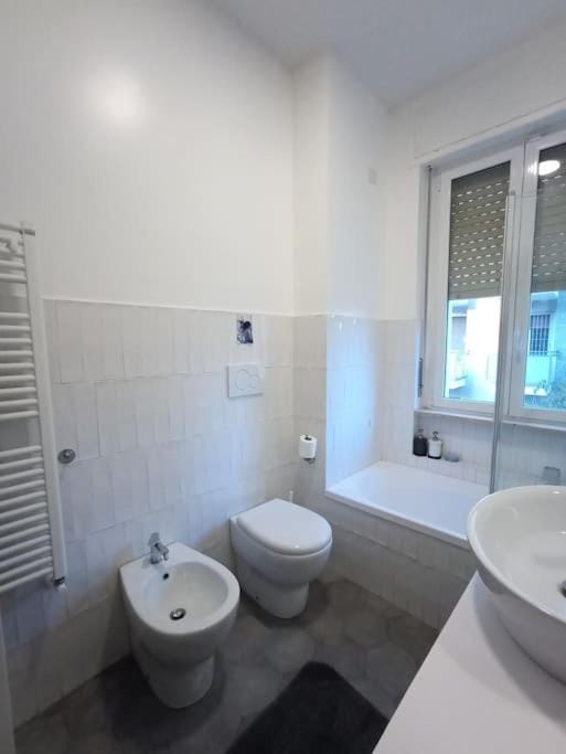 Bathroom, bidet, towels