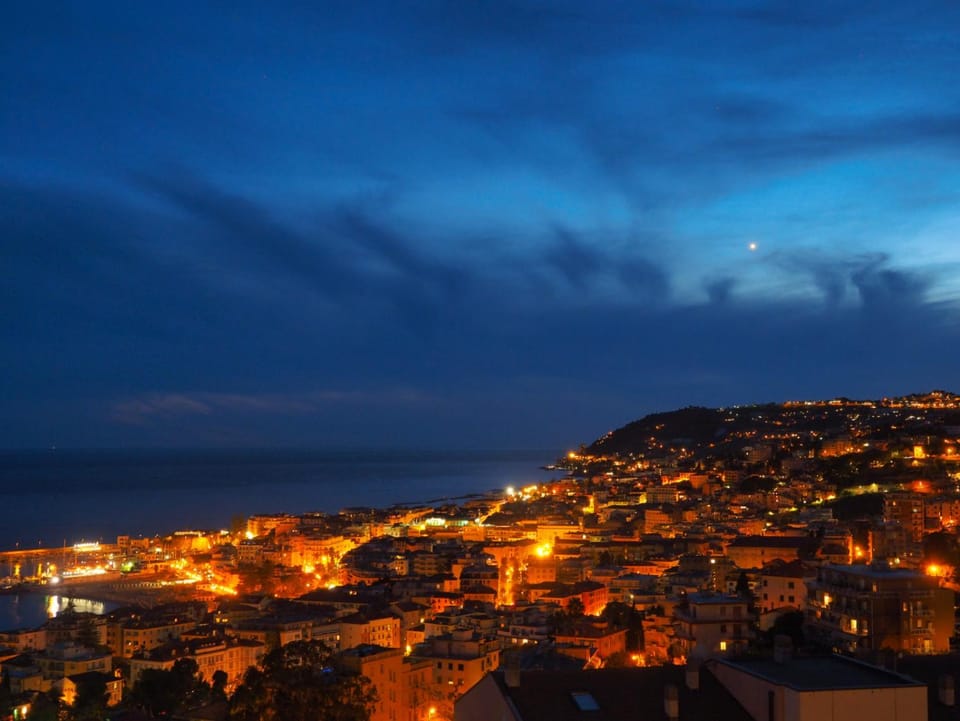 Night, Natural landscape, City view, Sea view