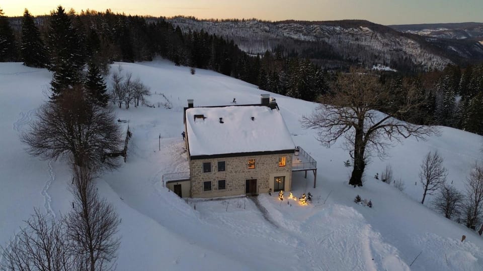 Property building, Natural landscape, Winter, Mountain view