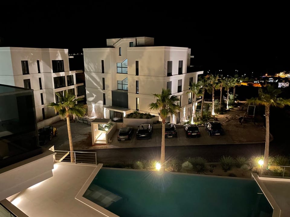Property building, Night, Pool view