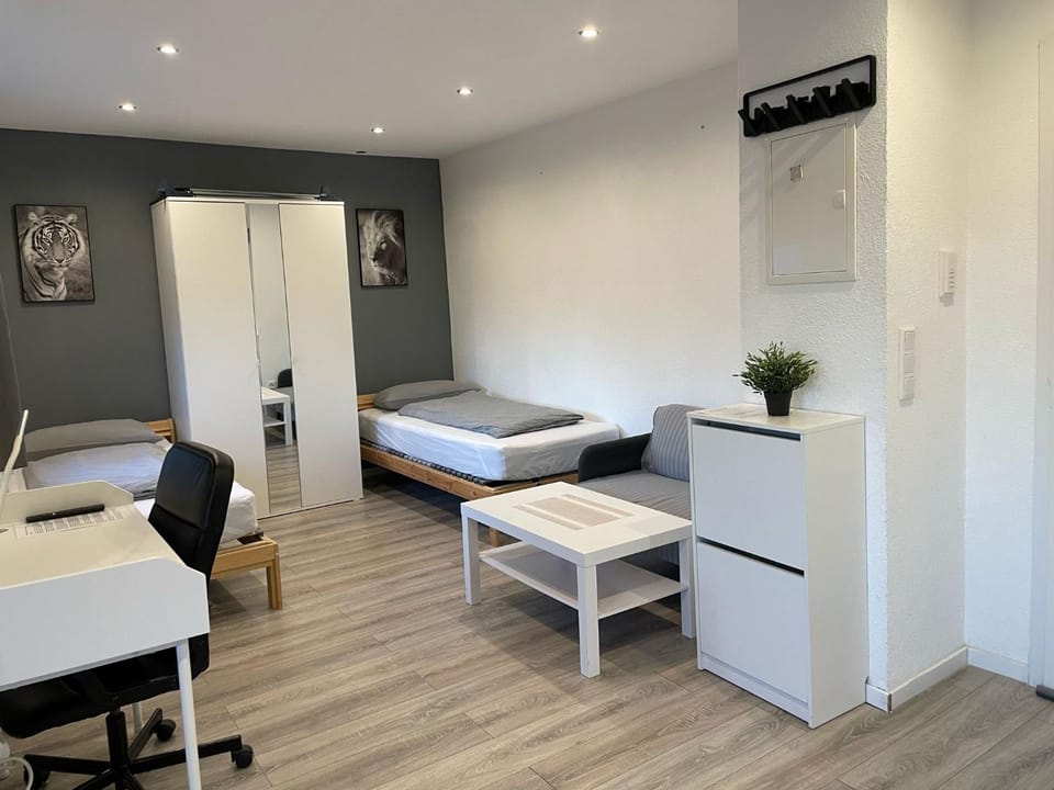 Bed, Kitchen or kitchenette, Living room, Seating area, Dining area, Bedroom