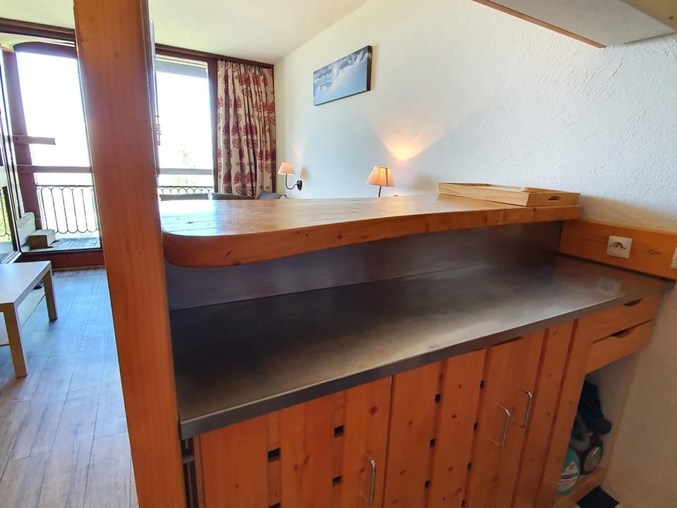 Studio cabine rénové 30m², Les Arcs 2000, capacité 4 personnes, balcon - FR-1-346-574 Cabin in Bourg-Saint-Maurice