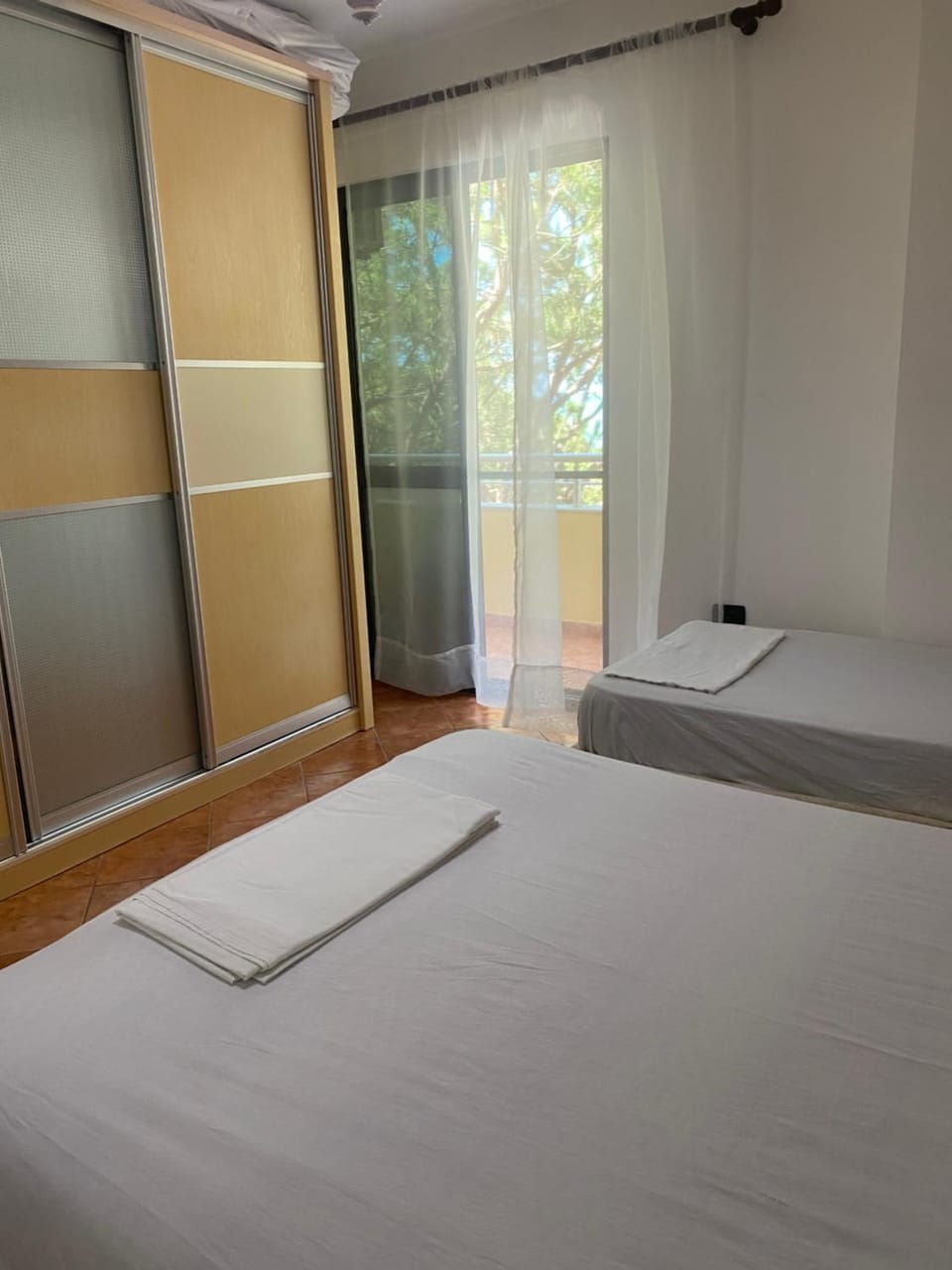 Bed, Photo of the whole room, Bedroom, towels, wardrobe