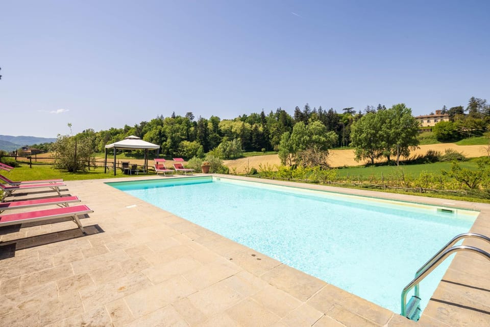 Natural landscape, Garden, Garden view, Swimming pool, sunbed