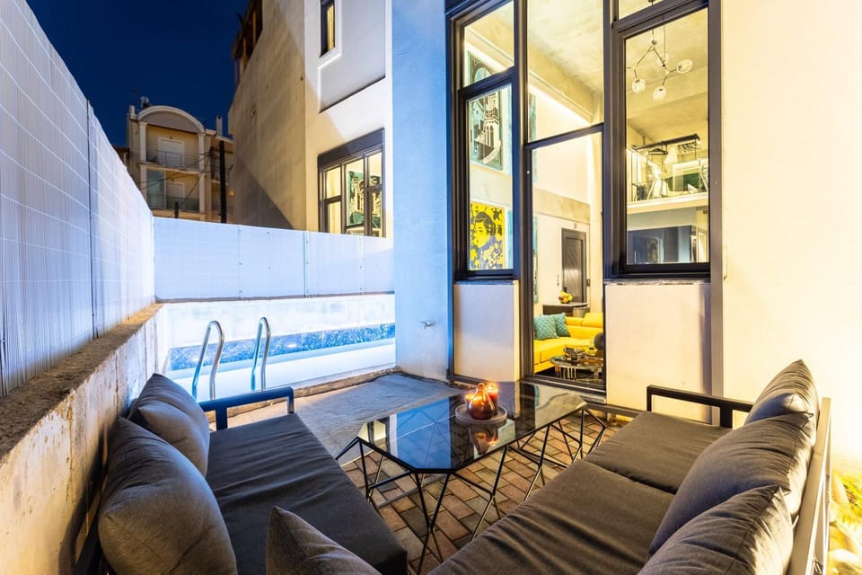 Patio, Living room, Seating area, Swimming pool, Swimming pool