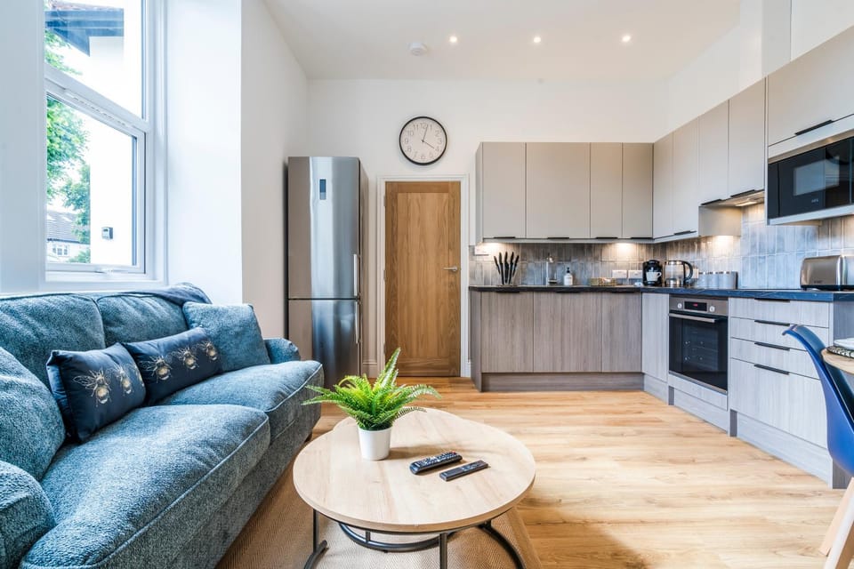 Living room, kitchen