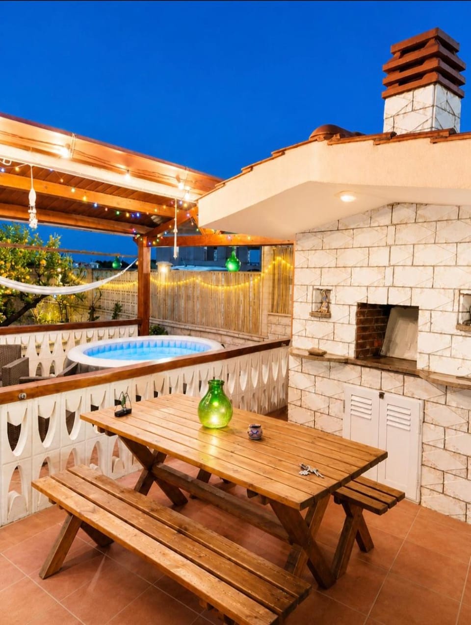 Night, Natural landscape, Hot Tub