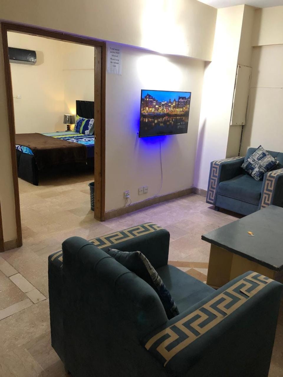 F-10 two bed Posh Apartment lounge kitchen AC WiFi smart Tv Apartment in Islamabad
