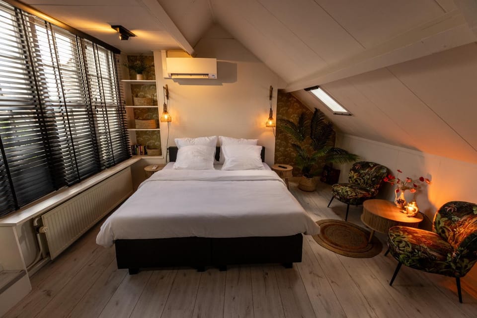 Bed, Photo of the whole room, Bedroom, air conditioner