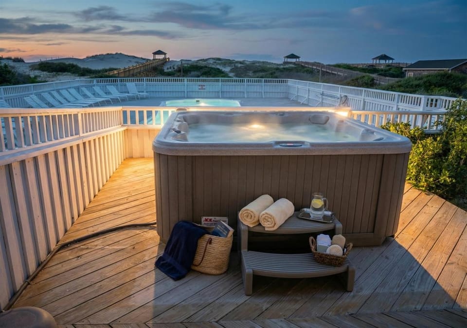 Oceanfront Estate 14BR Private Pool & Hot Tub Sleeps 30 House in Carova Beach